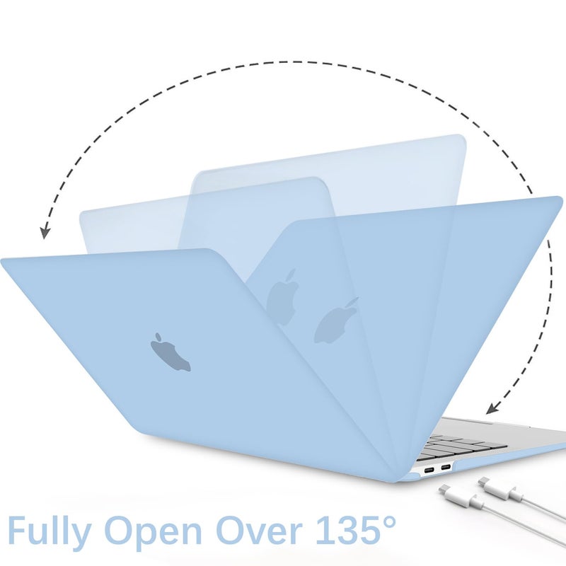 B BELK Compatible with MacBook Air 13 inch Case 2022 2021 2020 2019 2018 A2337 M1 A2179 A1932 Touch ID Matte Plastic Hard Shell Case for MacBook Air 13.3 inch+Keyboard Cover+Screen Protector Airy Blue - Image 5